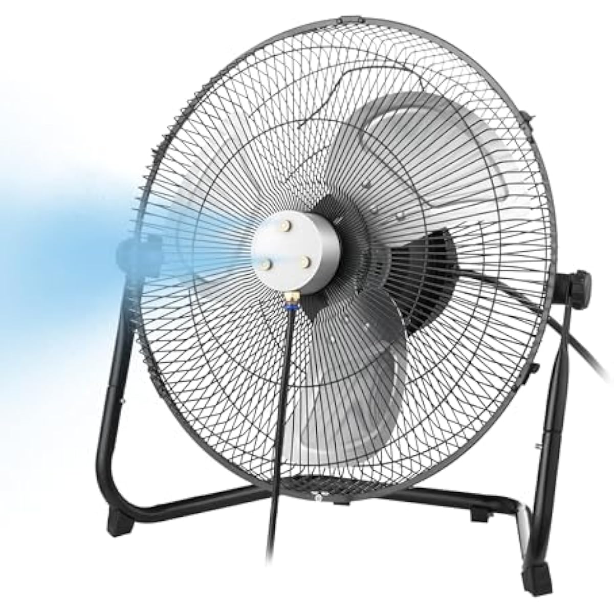 14" Misting Fan, Magnetic Misting Wall-Mounted Fans for Outside, Up to 26ft Cooling Mist, 2-in-1 Floor Industrial Fan Mister, 3-Speed, 180° Adjustable Tilt, Portable for Patio, Backyard