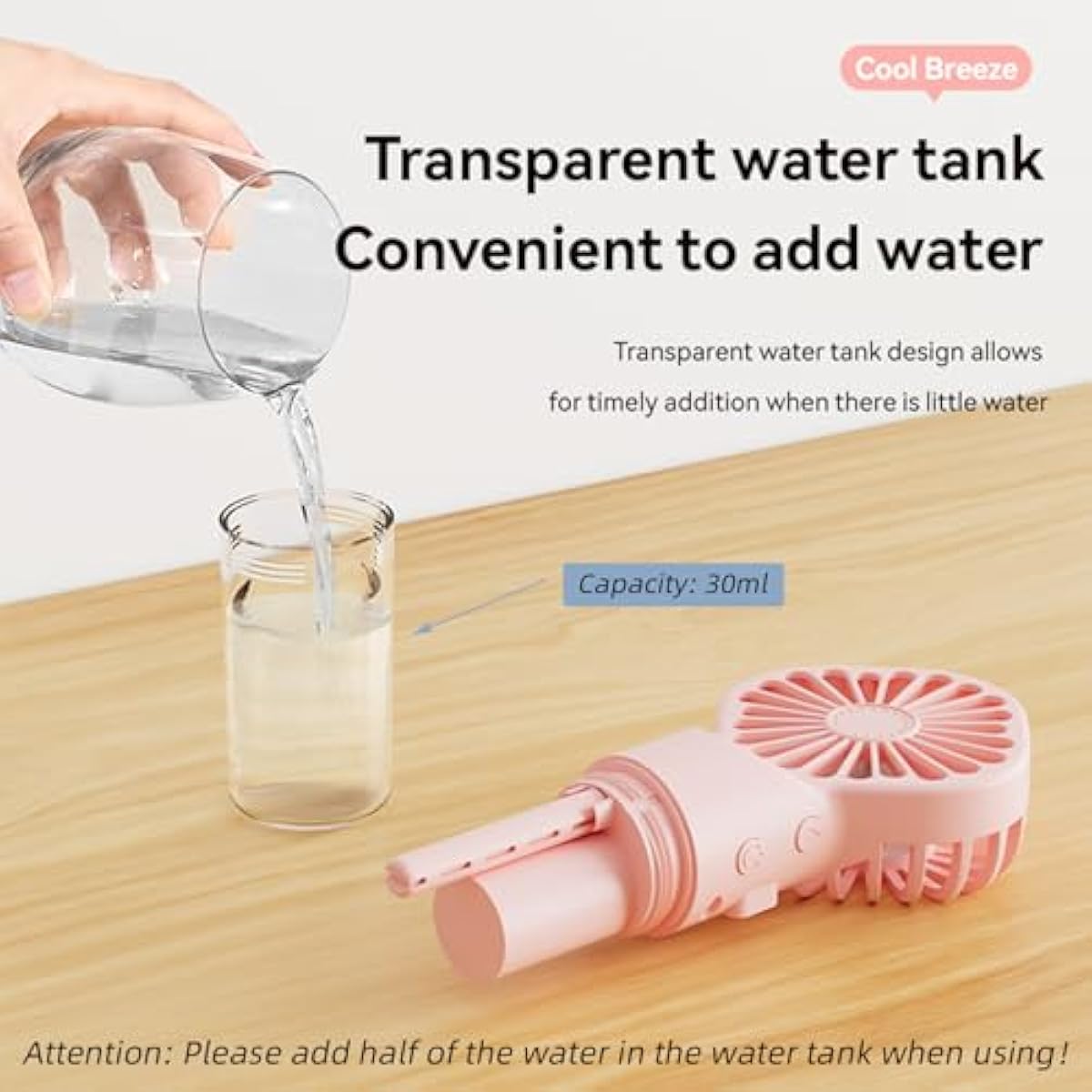 3 Pack Misting Fan Portable - Handheld Mini Rechargeable with 4 Speeds & Water Mist - Ideal for Travel, Camping, Outdoor, Home, Office, Makeup,Commute