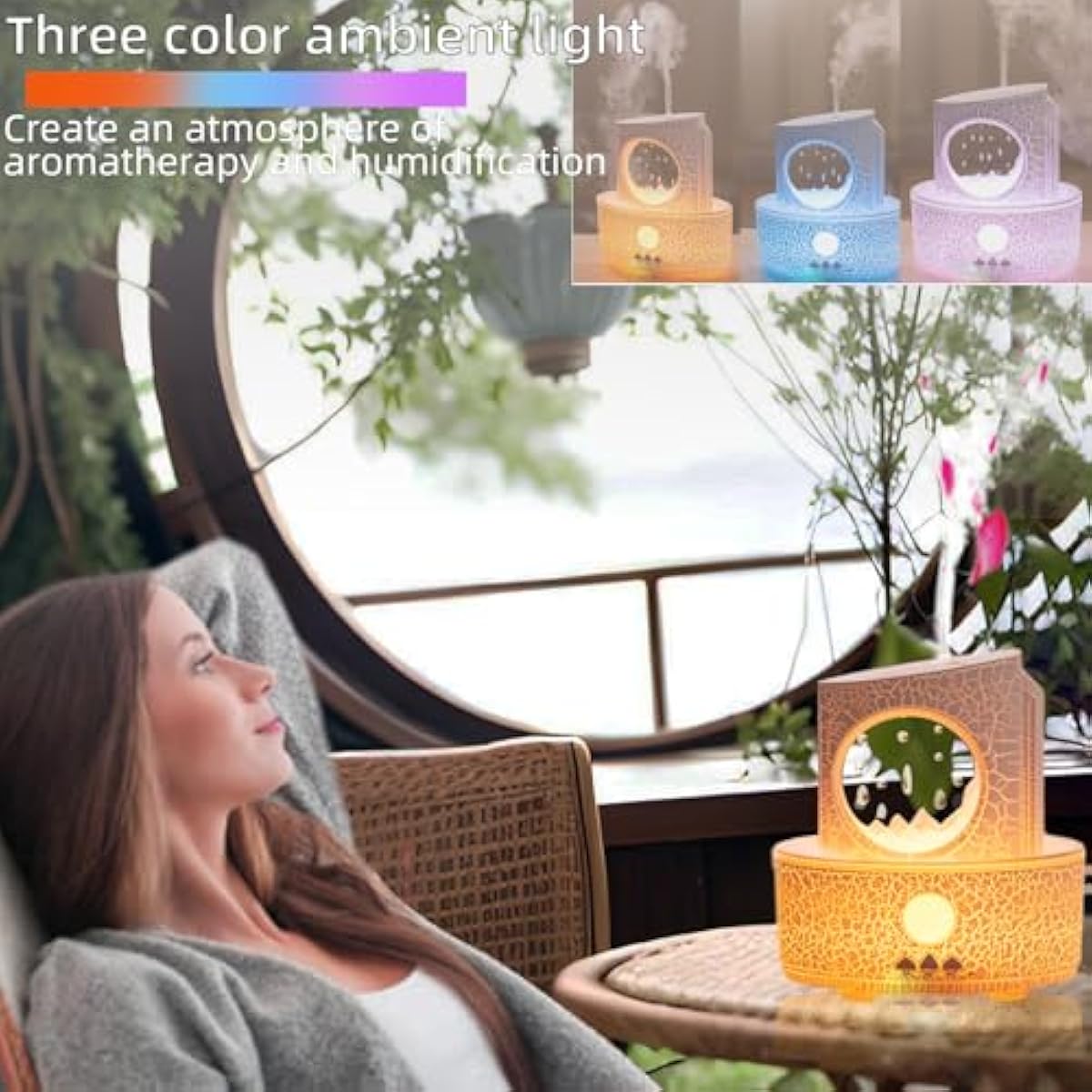 Raindrop Humidifiers for Bedroom,300ML Ultrasonic Small Humidifier, Aromatherapy Essential Oil Vaporizer, Essential Oil Diffuser with Atmosphere Light,Suitable for Bedroom, Hotel,Gym,Yoga Room