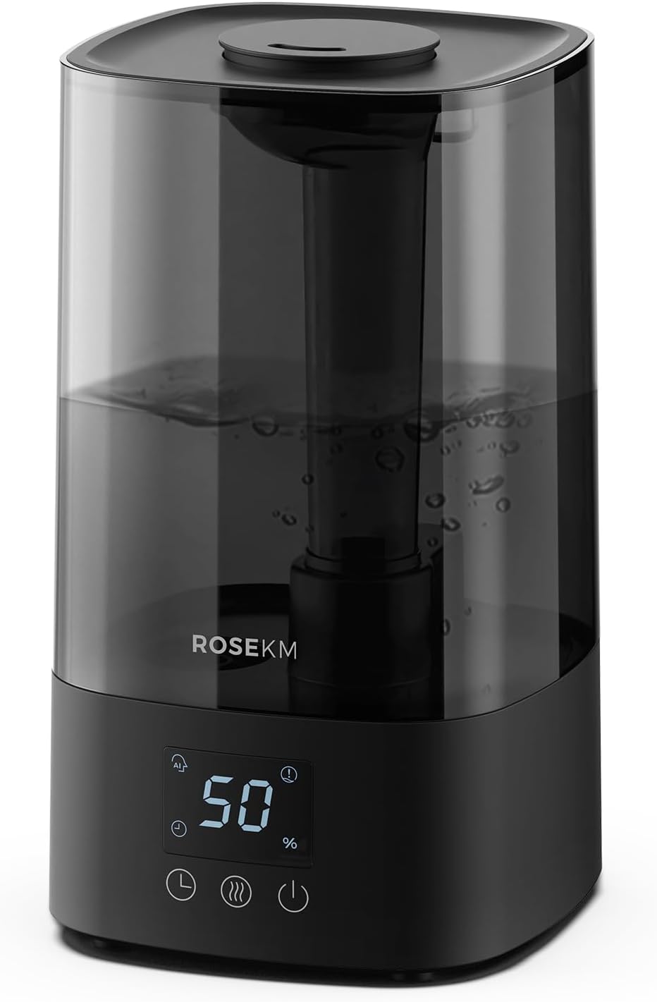 Humidifiers for Bedroom, 2.0L Cool Mist Humidifier for Home Plant and Baby Nursery, Quiet Ultrasonic Humidifier with 360° Nozzle, Auto Shut-Off, Filterless, Black