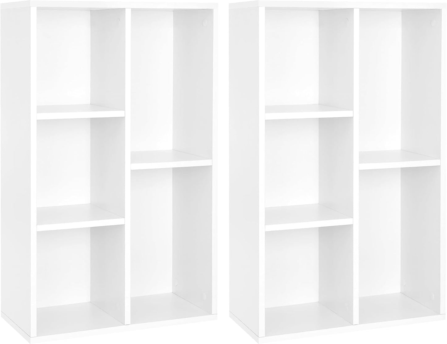 VASAGLE Bookcase, Bookshelf, Freestanding Storage Unit, 8 Open Compartments, Used Horizontally, Vertically, Upside Down, 11 x 35.4 x 39.4 Inches, for Living Room, Study, Office, Cloud White ULBC55WT