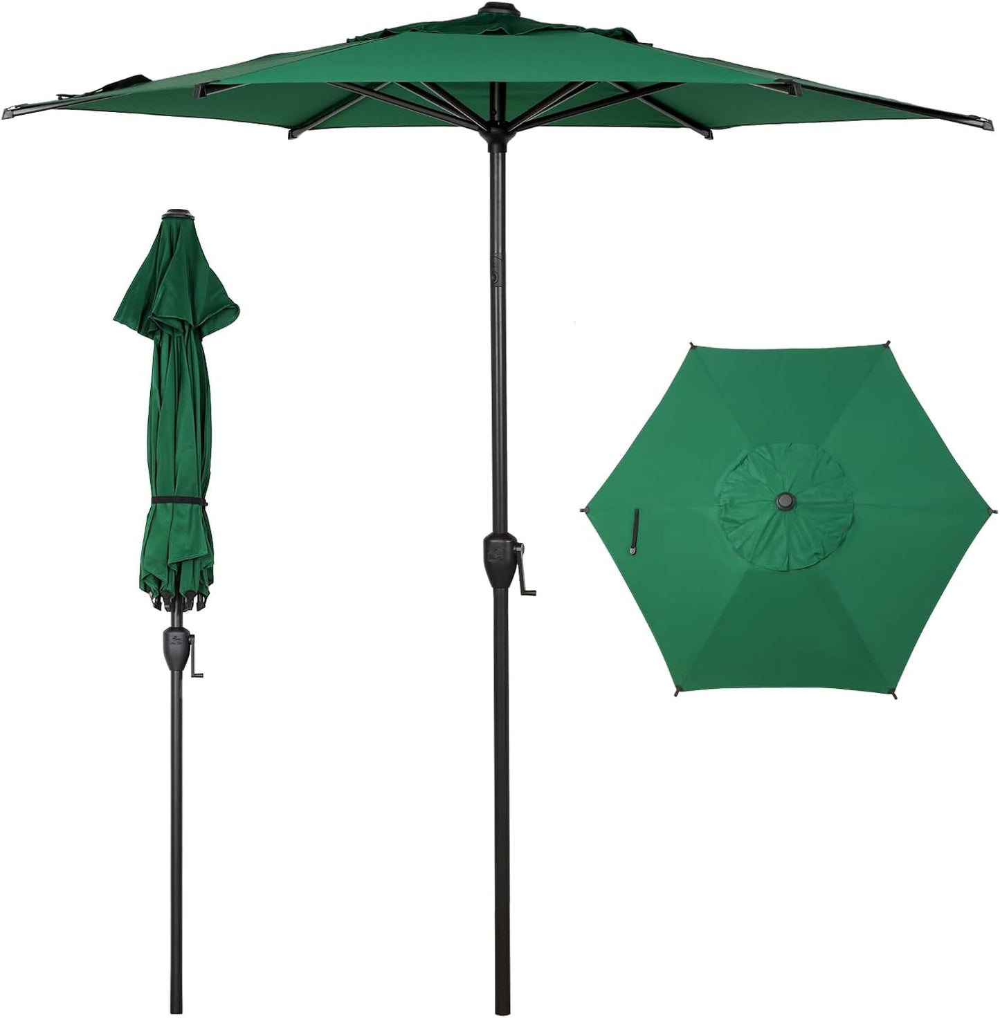 Abba Patio 9FT Lyon Outdoor Patio Umbrella Outdoor Table Umbrella with Push Button Tilt and Crank Market Umbrella 8 Sturdy Ribs UV Protection Waterproof for Garden Deck Backyard Pool, Black & Ivory