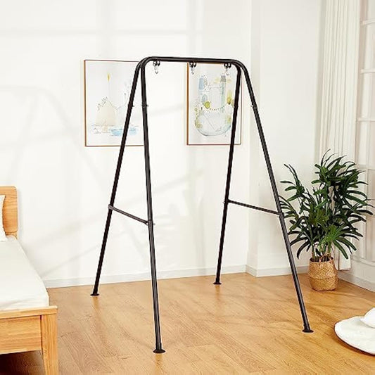 Hammock Chair Stand Only, Heavy Duty Foldable Hammock Stand, 300 lbs Capacity, Portable Hammock Frame for Indoor or Outdoor, Easy to Assemble & Store (Hammock Chair not Included)