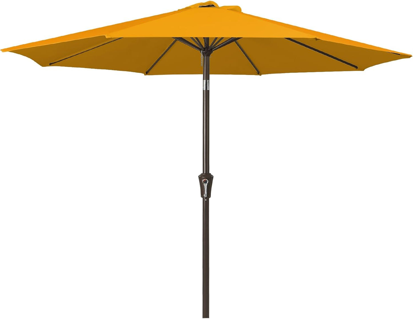 JEAREY 9FT Outdoor Patio Umbrella Outdoor Table Umbrella with Push Button Tilt and Crank, Market Umbrella 8 Sturdy Ribs UV Protection Waterproof for Garden, Deck, Backyard, Pool (Beige)