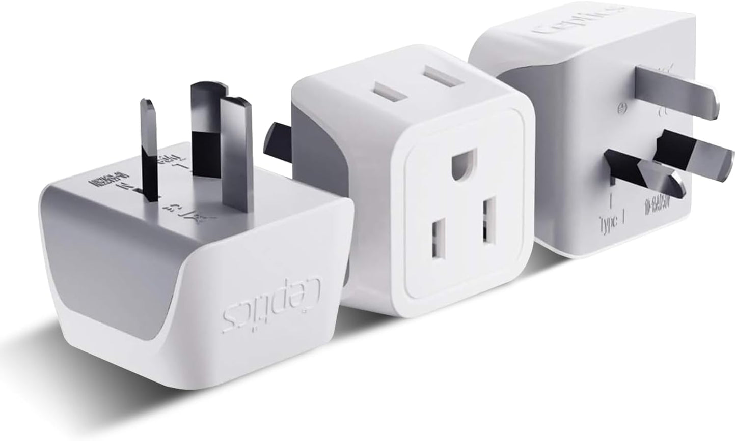 Ceptics Universal Travel Adapter, 45W International Power Adapter with PD & QC 3.0 Dual USB-C, 3 USB Travel Adapter Worldwide, Type I C G A Outlets 110V 220V A/C - EU Euro US UK (11-KU)