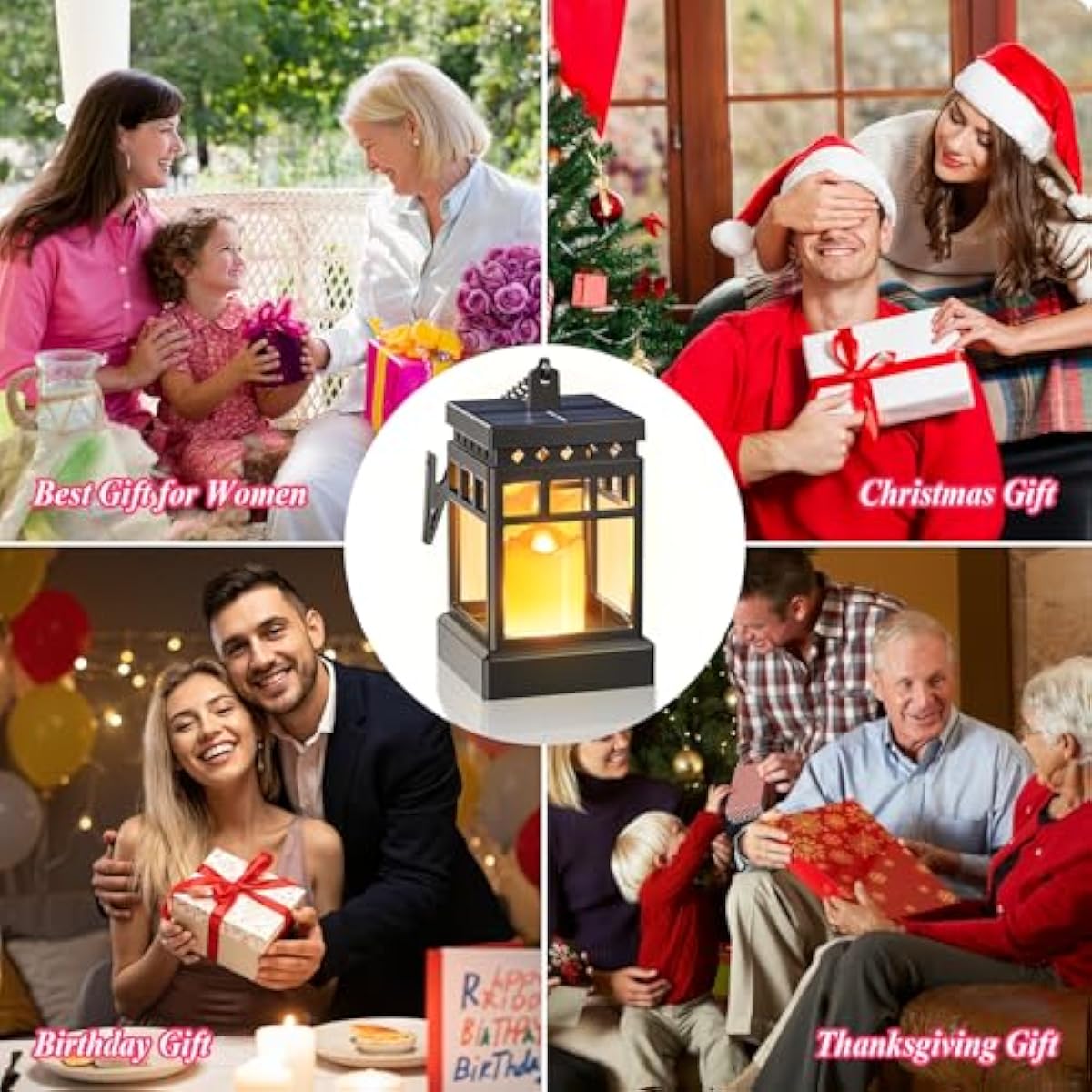 KOOPER Solar Lanterns Outdoor Waterproof, 2 Modes Hanging Solar Lantern with LED Realistic Flickering Flameless Candle, Candles Lanterns Lights Decorative for Outside Hanging Patio Yard Table Tree