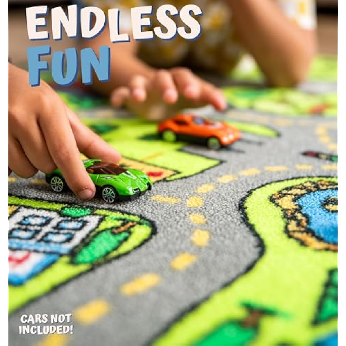 ToyVelt Carpet Playmat Kids Rug - Large 60” x 32” Educational City Road Traffic Mat for Kids Ages 3–12 - Preschool Rug & Play Room Carpet with Skid-Proof Backing - Bedroom & Playroom