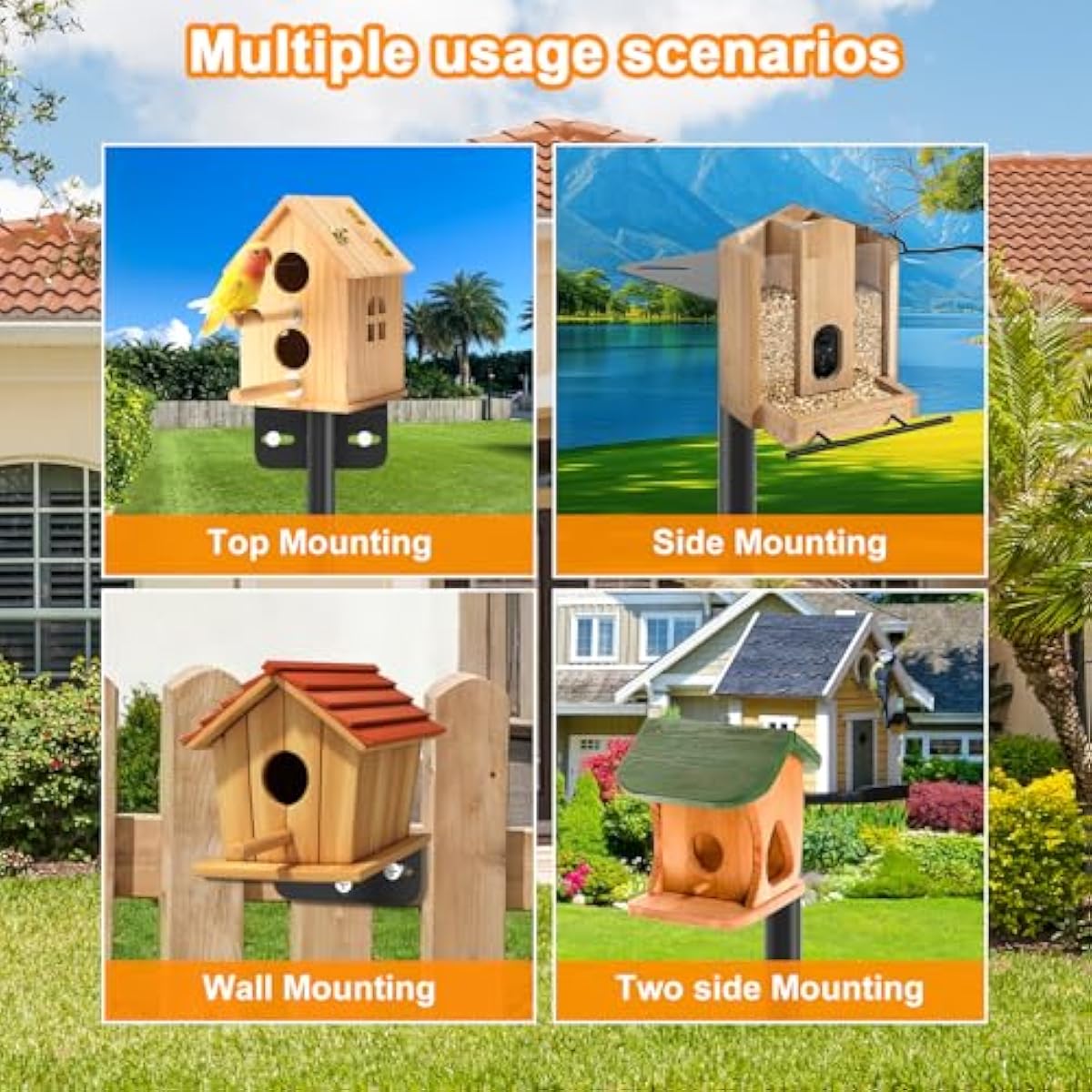 2 Pack 80 Inch Adjustable Bird Feeder Pole,Bird House Pole Suitable for Feeders & Birdhouse,Weather Station,Heavy-Duty Rustproof Design,Enhance Outdoor Decor & Birdwatching Experience