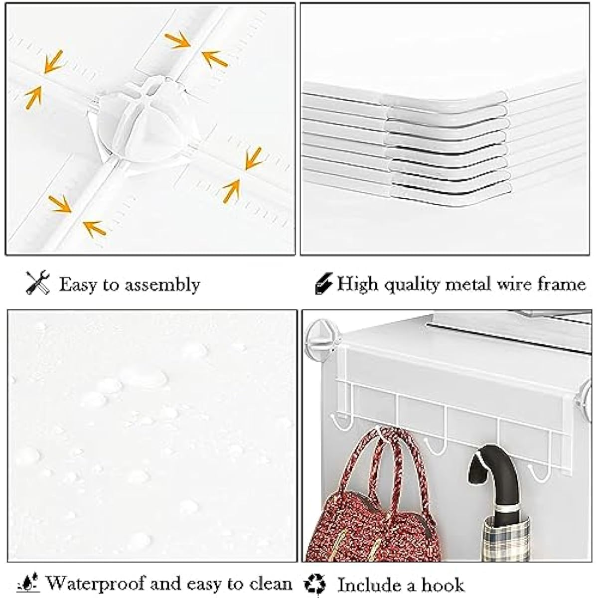 AWTATOS Closet Organizer 8 Cube Storage Shelves Closet Clothes Organizers and Storage Stackable Cubby Shelving for Closet Bedroom Living Room Office White