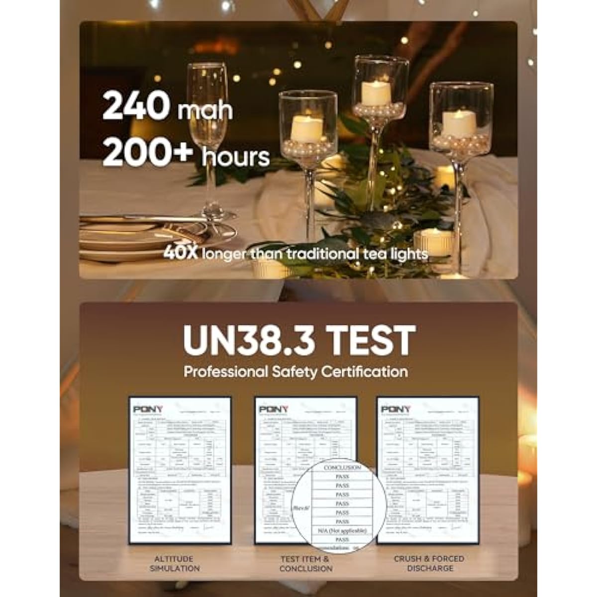 Homemory 24Pcs Flickering Flameless Candle Battery Operated, 200+Hours Fake Electric LED Tea Lights for Votive, Centerpiece Table Decorations, Wedding, Aniversary, Halloween, Christmas