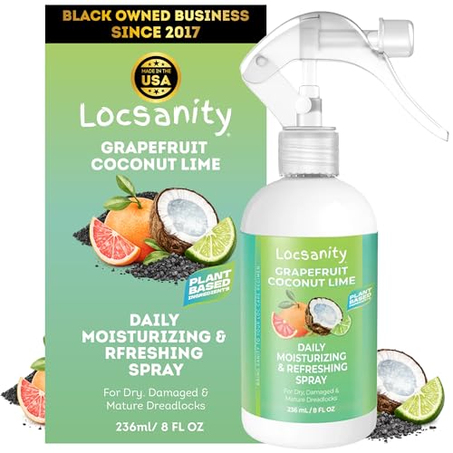 Loc Moisturizing Spray - Locsanity Grapefruit Coconut Lime Daily Hydrating Mist for Locs Dreads & Braids - Rosewater Scalp Moisturizer - 8 fl oz