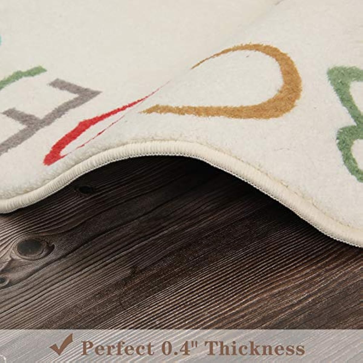 Topotdor Rainbow Round Kids Play Rug Alphabet Nursery Area Rug Extra Large Soft Crawling Play Mat for Children Toddlers Bedroom (40 inch, Multi Color)