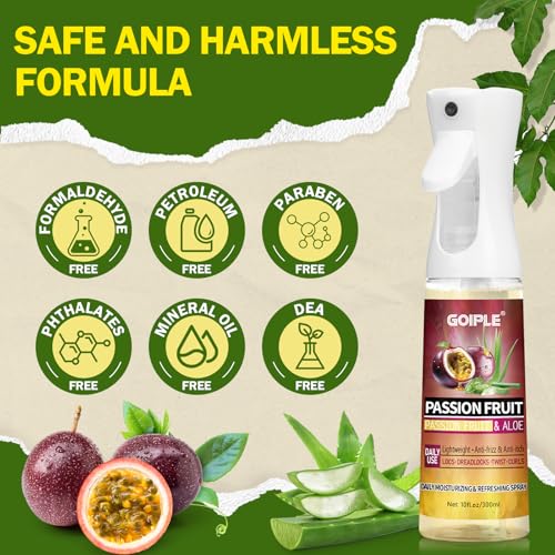 Loc Moisturizing Spray for Dull, Dry Locs - Daily Passion Fruit Hair and Scalp Moisturizer for Dreadlocks, Sisterlocks, Microlocks, Braids- Lightweight Refreshing Moisturizer Loc Spray for Anti-frizz