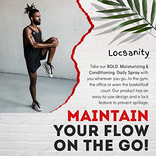 Locsanity Loc Spray BOLD Daily Moisturizing Spray for Locs, Dreadlocks - Lightweight Scalp & Hair Refresher, Natural Conditioning Spray for Dreads, Braids, Sisterlocks (8 fl oz)