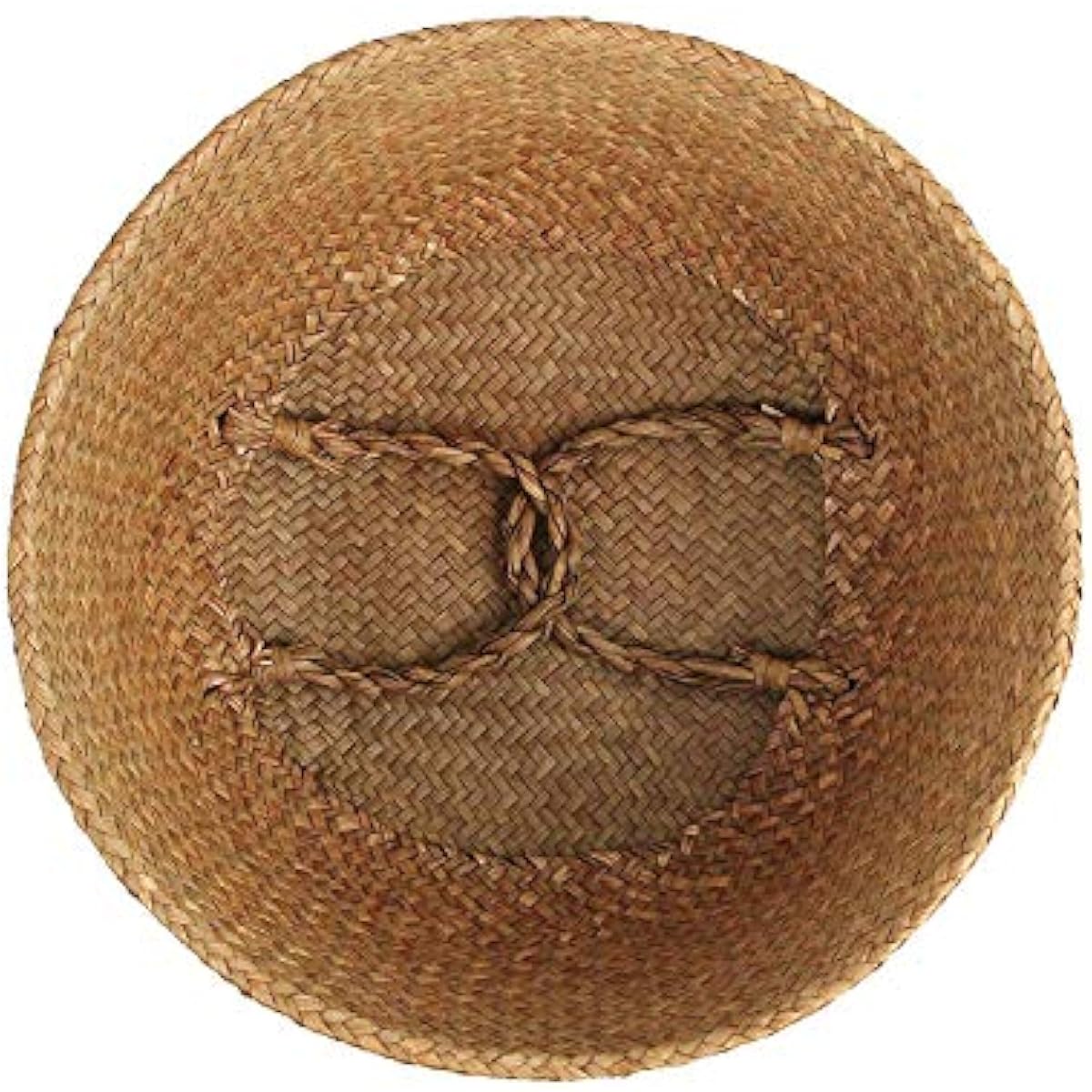 Woven Seagrass Belly Basket for Storage, Plant Pot, Laundry, Picnic and Grocery Basket with Handle (Large, Original)