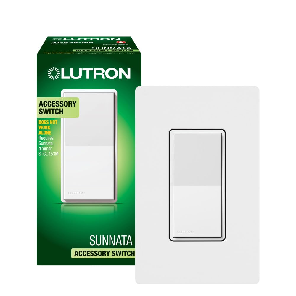 Lutron Sunnata Touch Dimmer Light Switch with Wallplate, LED+ Advanced Technology for LED and Incandescent, 3 Way/Multi Location, STCL-153MW-WH, White