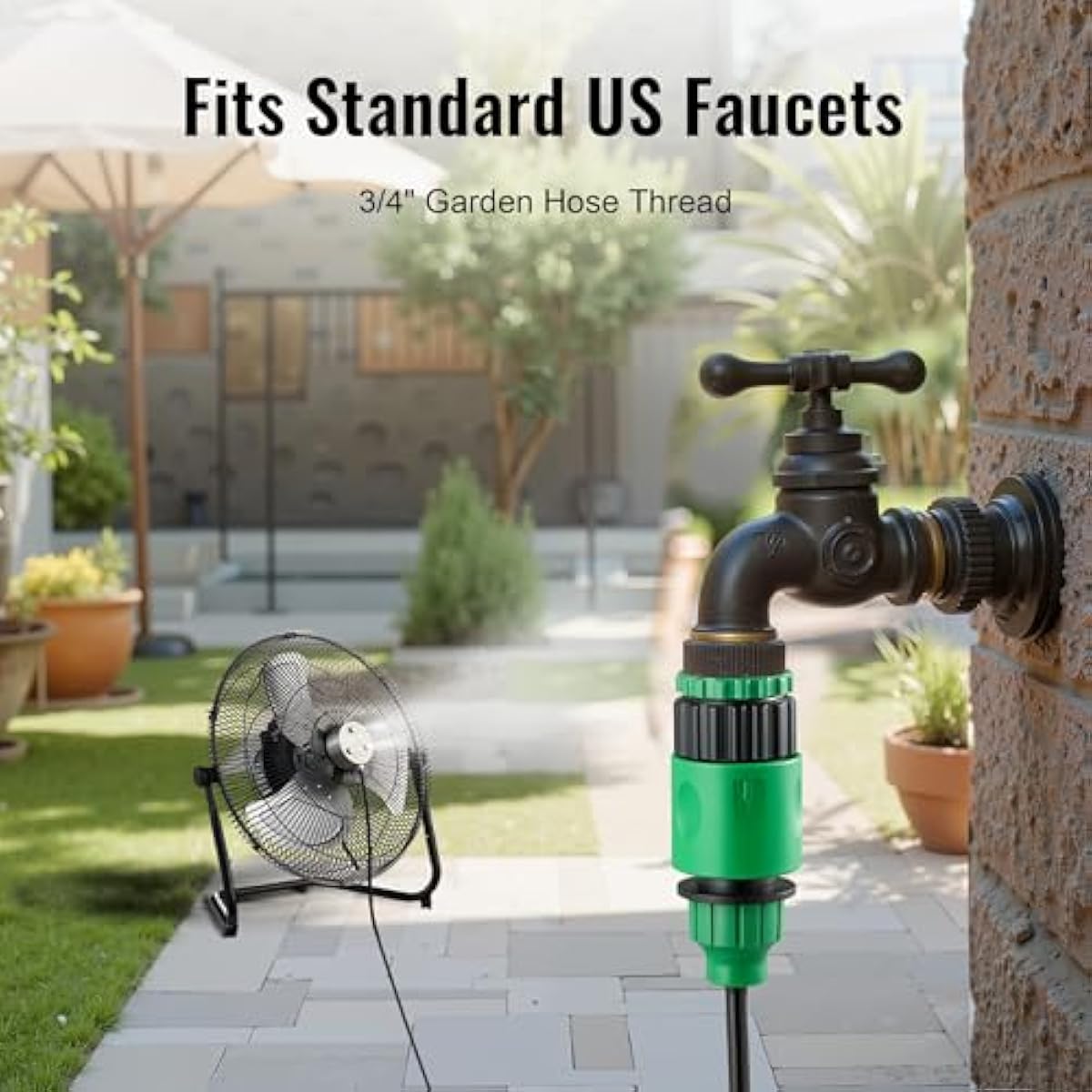 14" Misting Fan, Magnetic Misting Wall-Mounted Fans for Outside, Up to 26ft Cooling Mist, 2-in-1 Floor Industrial Fan Mister, 3-Speed, 180° Adjustable Tilt, Portable for Patio, Backyard