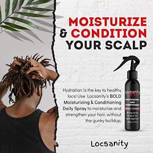 Locsanity Loc Spray BOLD Daily Moisturizing Spray for Locs, Dreadlocks - Lightweight Scalp & Hair Refresher, Natural Conditioning Spray for Dreads, Braids, Sisterlocks (8 fl oz)