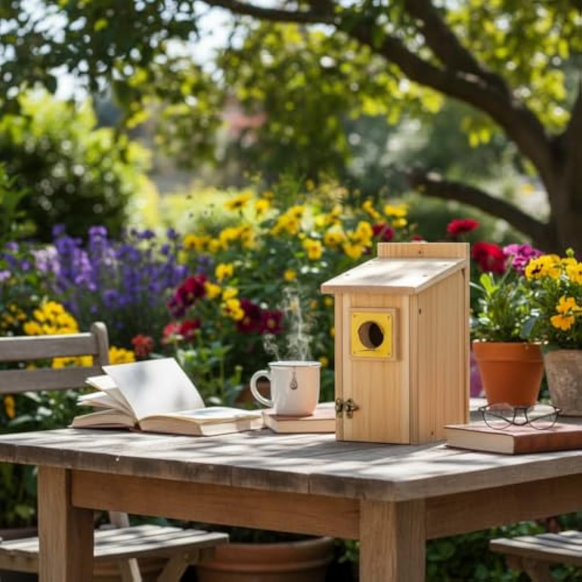 2 Pack Bird Houses for Outside Clearance with Copper Guard, Cedar Bird House Outdoor, Bluebird Finch Swallow Wren Chickadee Assembly Required，Lacquer Finished,Outdoor 5 Years Usage