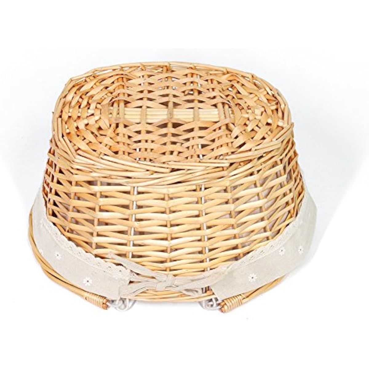 Wicker Basket Gift Baskets Empty Oval Willow Woven Picnic Basket Easter Candy Basket Storage Basket Wine Basket with Handle Egg Gathering Wedding Basket (Natural)
