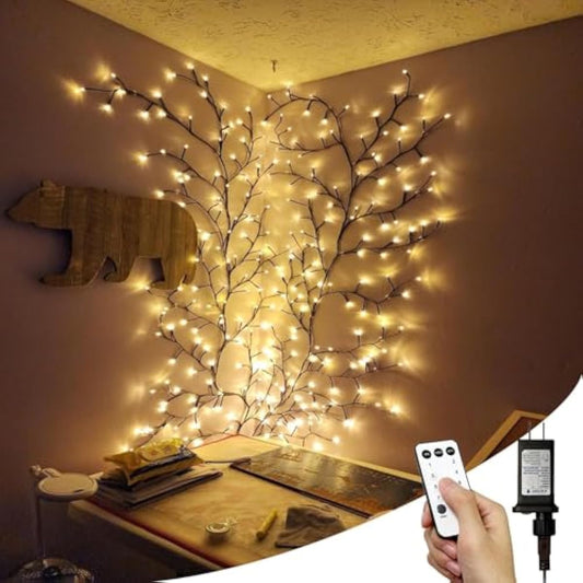 Enchanted Willow Vine Lights with Remote, Christmas Swags Decorations Indoor Room Decor, 18 Branches 144 LEDs Lighted Willow Vine Lights for Walls Bedroom Home Decor
