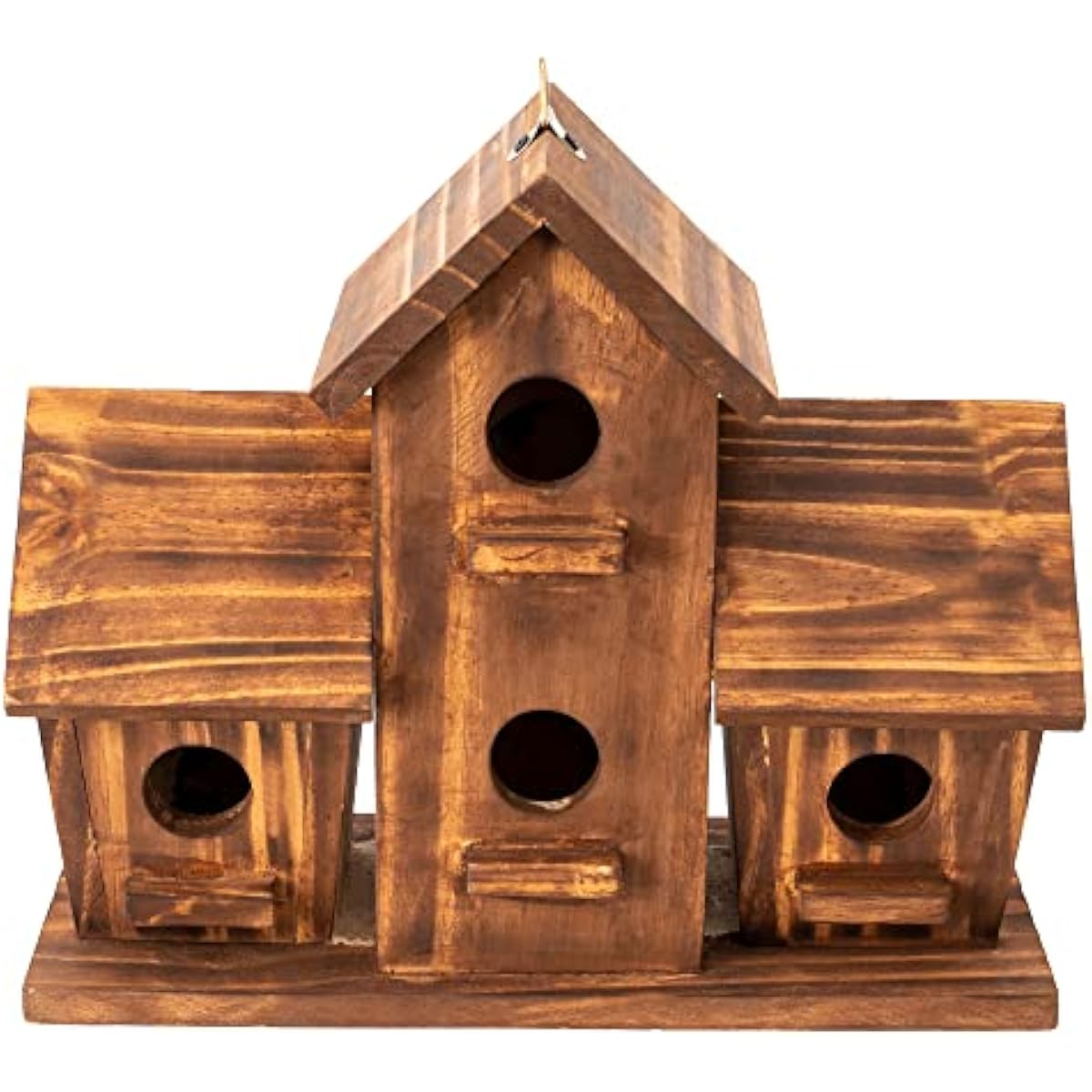 COLEBA Bird Houses for Outside, Outdoor 4 Hole Bird House Room for 4 Bird Families Bluebird Finch Cardinals Hanging Birdhouse for Garden