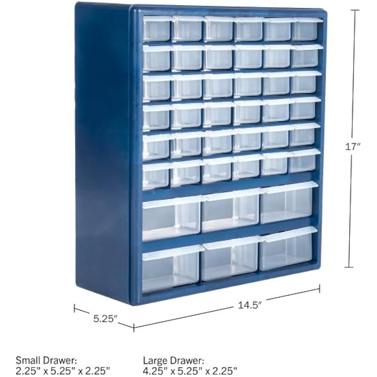 Plastic Storage Drawers – 42 Compartment Organizer – Desktop or Wall Mount Container for Hardware, Parts, Crafts, Beads, or Tools by Stalwart, 10 Targets