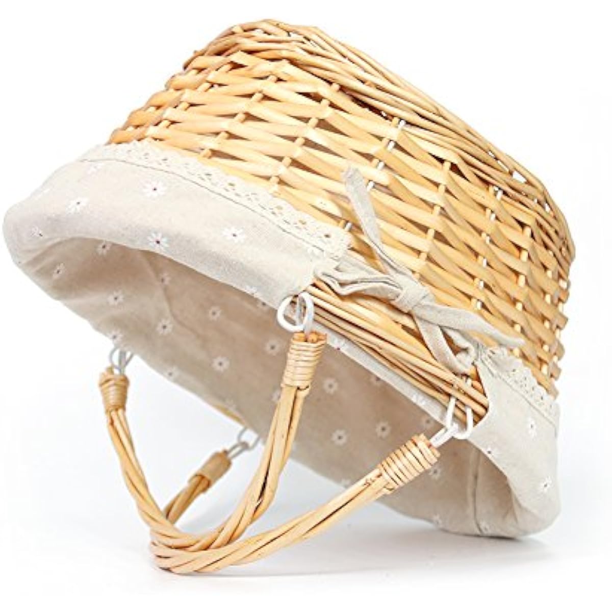 Wicker Basket Gift Baskets Empty Oval Willow Woven Picnic Basket Easter Candy Basket Storage Basket Wine Basket with Handle Egg Gathering Wedding Basket (Natural)
