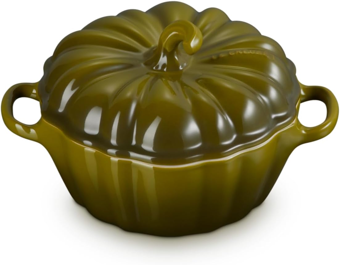 Le Creuset Stoneware Pumpkin Mini Cocotte, 12 oz., Olive