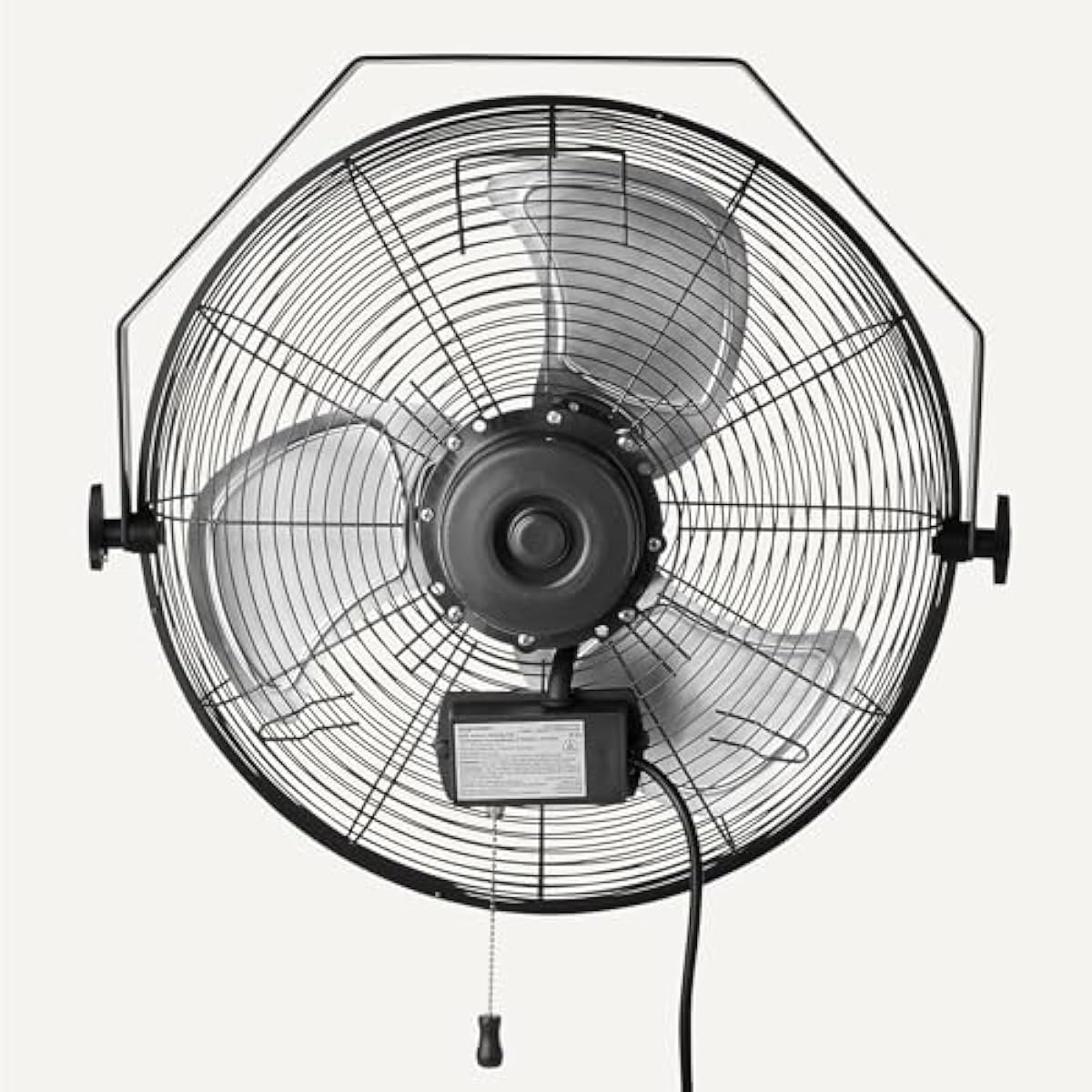 Amazon Basics 18" Outdoor Heavy-Duty Misting Fan, Wall-Mounted, Industrial, Waterproof (IP44), With Tilt Head, Metal Blades, Dual Ball Bearing Motor, 3 Speeds Up to 1550 RPM and 3781 CFM, Black