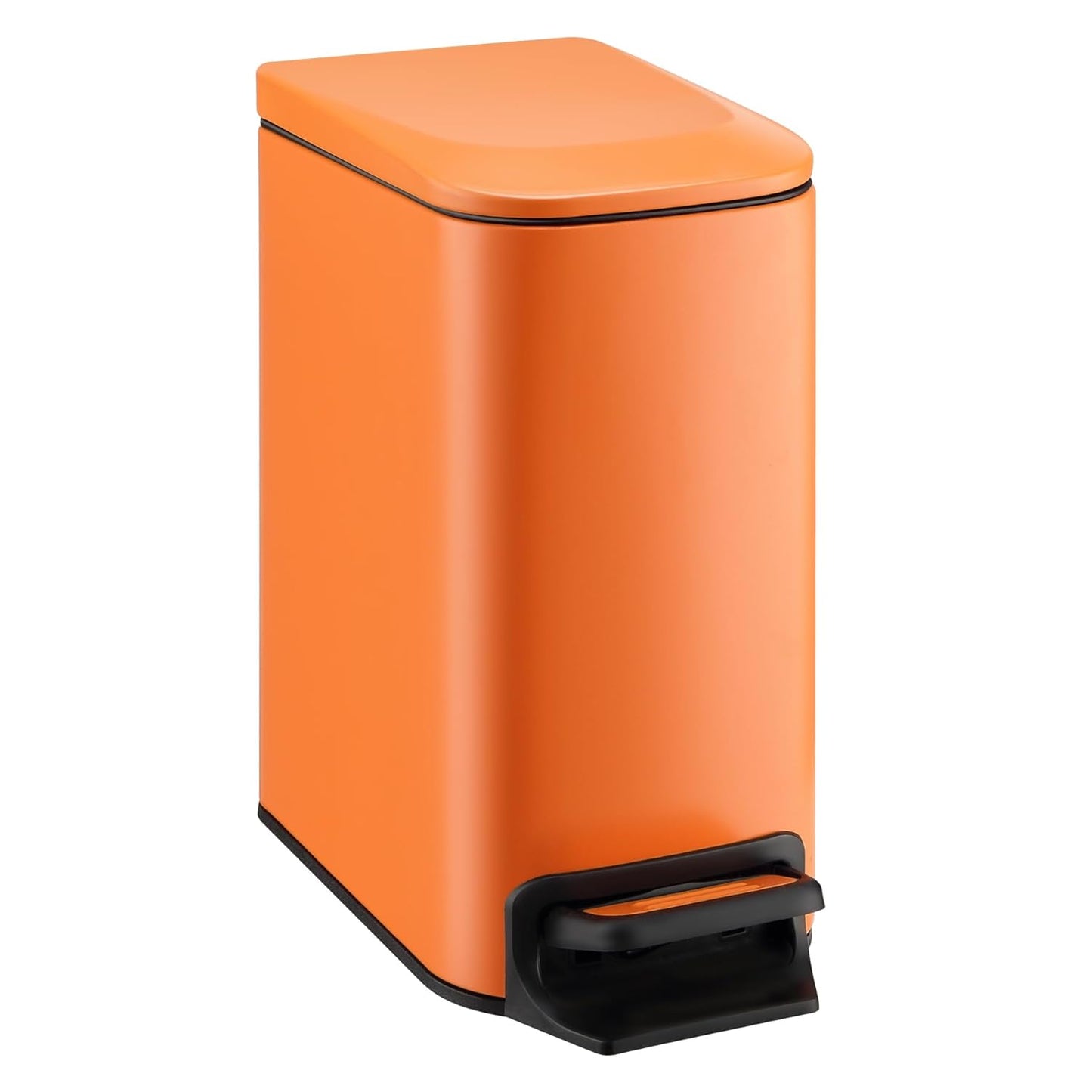 TIPGO Slim Bathroom Trash Can with Lid Soft Close, Step Pedal, 6 Liter / 1.6 Gallon Stainless Steel Trash Bin, Small Garbage Can for Bedroom, Office, Kitchen (Navy Blue)