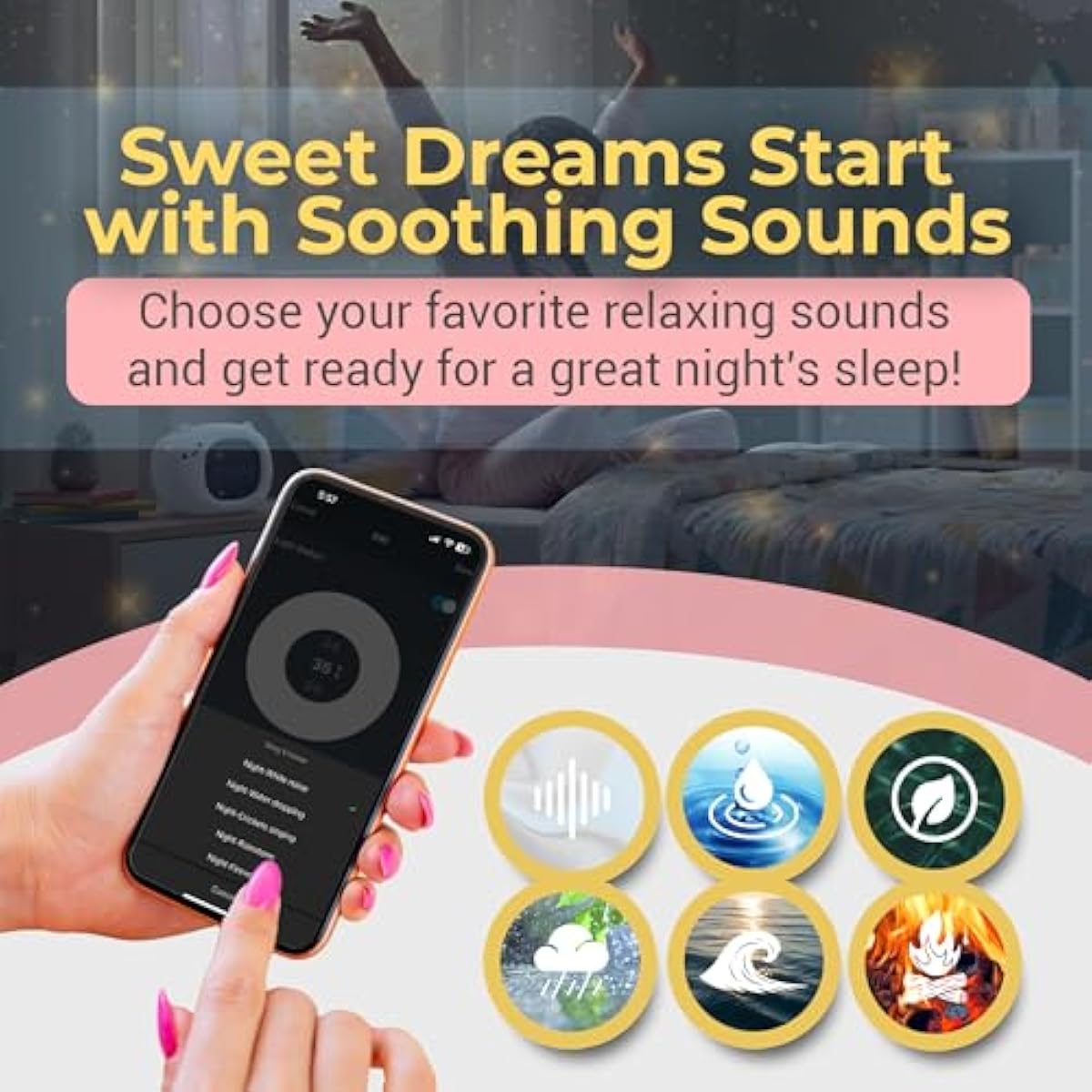 Bumble & Bright Kids Sleep Trainer with App Control - OK to Wake Clock for Kids Ages 4+, Color-Changing Night Light, Alarm & Sound Machine, Simple 1-Routine Setup, Free App, USB-C
