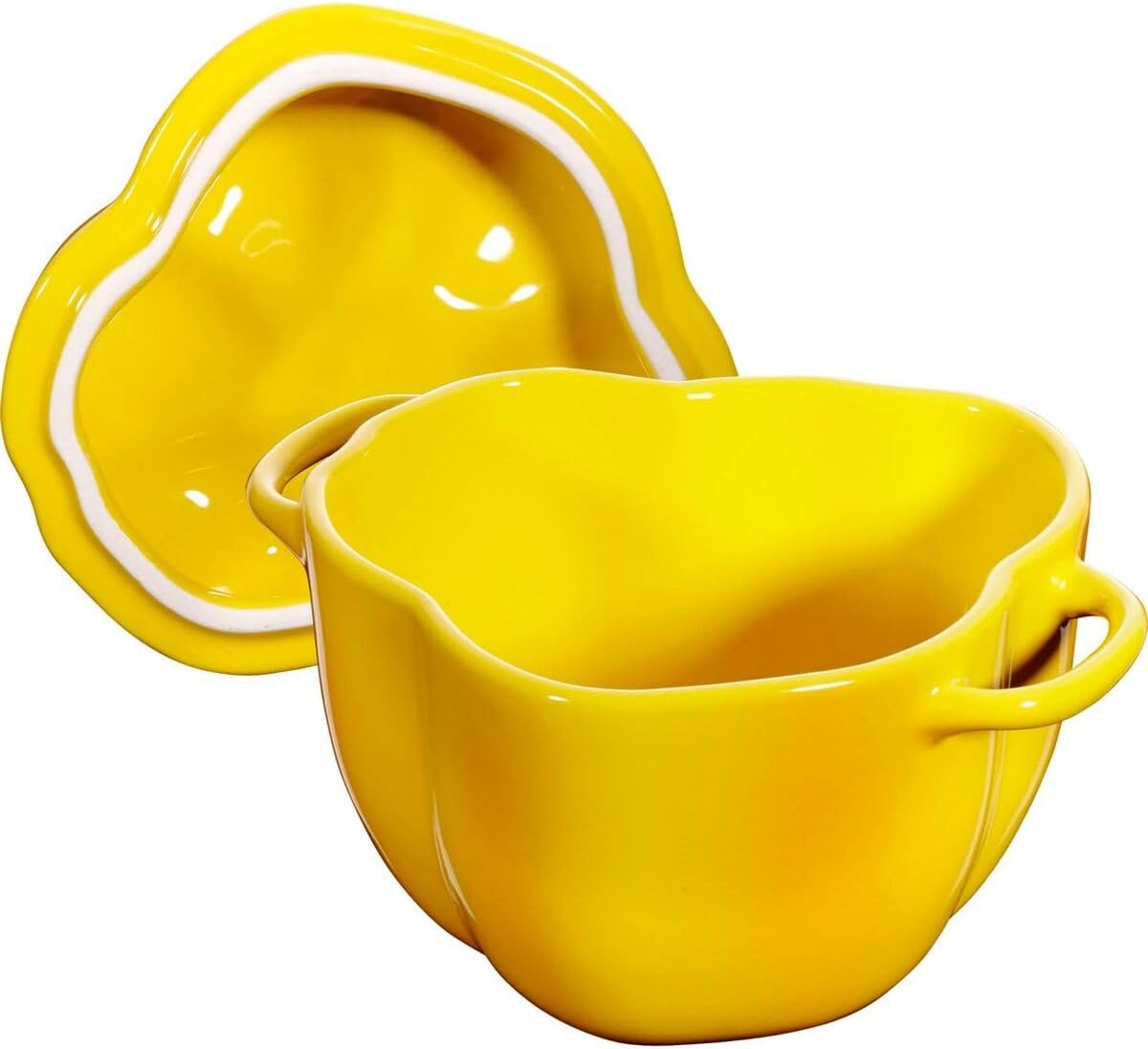 STAUB Zwilling Ceramic by Paprika Cocotte Yellow Ceramic Height 10.7 cm x Width 15.1 cm Volume 0.47 L