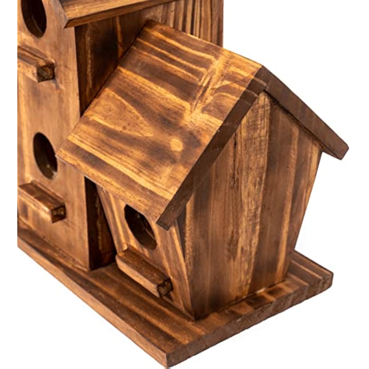 COLEBA Bird Houses for Outside, Outdoor 4 Hole Bird House Room for 4 Bird Families Bluebird Finch Cardinals Hanging Birdhouse for Garden