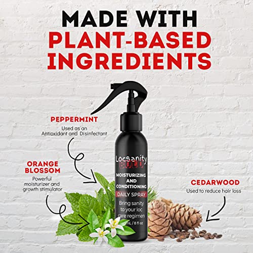 Locsanity Loc Spray BOLD Daily Moisturizing Spray for Locs, Dreadlocks - Lightweight Scalp & Hair Refresher, Natural Conditioning Spray for Dreads, Braids, Sisterlocks (8 fl oz)