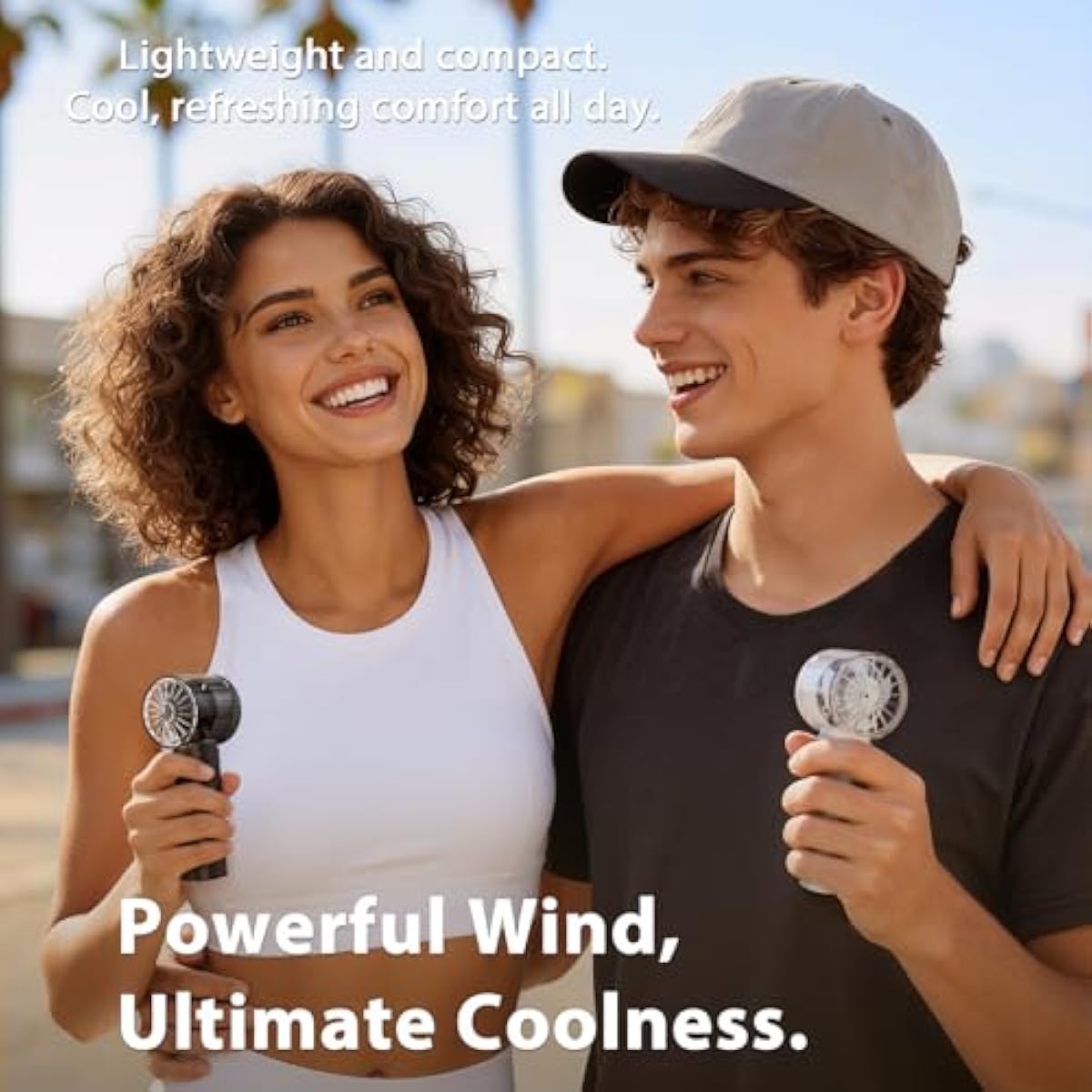Portable Handheld Turbo Fan with Ice Cooling- 5 Gear High Speed , Mini Hand Fan with Strong Airflow, Up to 12Hrs Cooling, Rechargeable Battery, Powerful Personal Fan for Outdoor, Travel,Working, Black