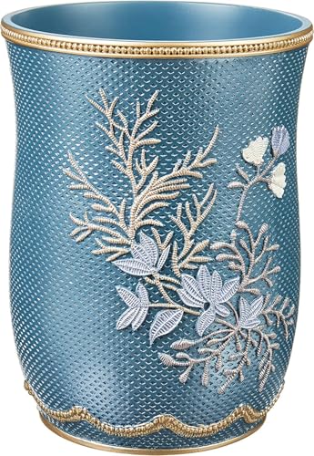 Zahari Home Decorative Trash Can for Bathroom, Office & Bedroom - 2.1 Gallons Stylish & Small Trash Can for Dorms, Desktop & Restroom - Chic Waste Basket for Compact Spaces, Capri