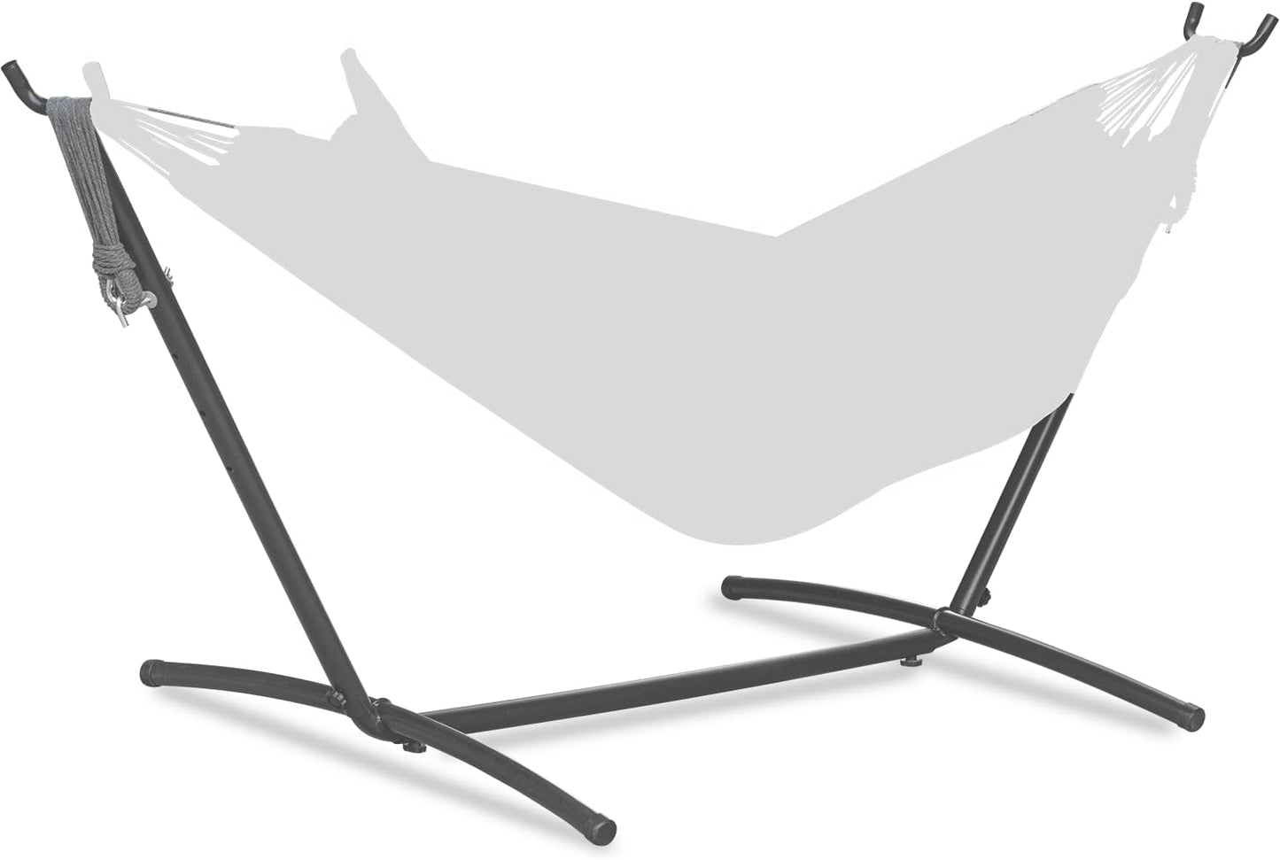 PNAEUT Double Hammocks with Stand for Outside, Portable Space Saving Heavy-Duty Steel Frame for Indoor Outdoor Patio Yard, Easy Assembly, 2 Person 450 lbs Capacity (Coffee)