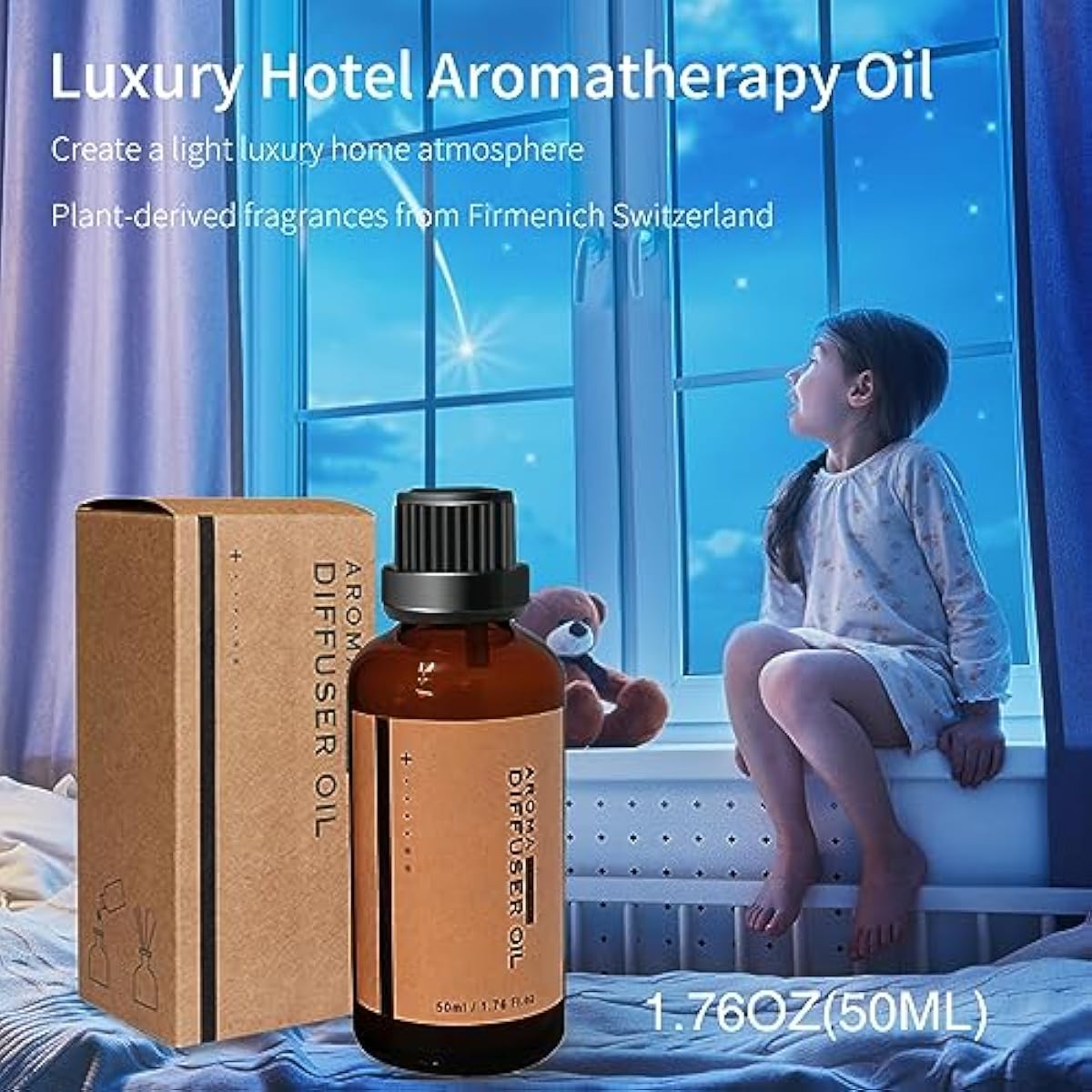 BOHOFAM Aroma Essential Oil Diffuser 360 ML,Volcano and Flame Diffuser/Humidifier,give1.76 oz Hotel Collection Essential Oils,Blue/red Light Selection,Diffusers for Home,Large Room(Black Cracks)