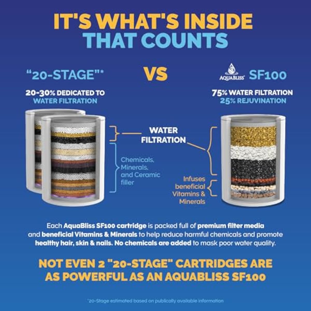 AquaBliss High Output Revitalizing Shower Filter - Reduces Dry Itchy Skin, Dandruff, Eczema, and Dramatically Improves The Condition of Your Skin, Hair and Nails - Chrome (SF100)