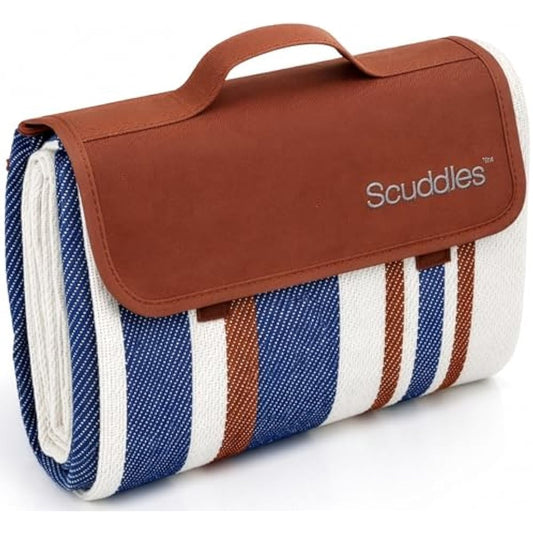 scuddles Extra Large Picnic Blanket – 60" x 80" Waterproof Outdoor Mat with Soft Dual-Layer Comfort, Foldable Travel Rug for Beach, Camping, Lawn, Parks & Family Picnics