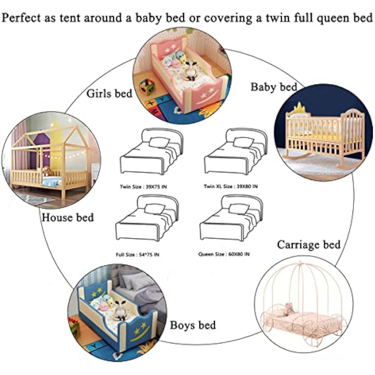 Bed Canopy with Lights for Girls,Gold Star Princess Crib Canopy Curtains,Extra Large Dome Mosquito Net Reading Nook Canopy for Kids Boys Twin Full Queen Size Bed,Fire Retardant Fabric