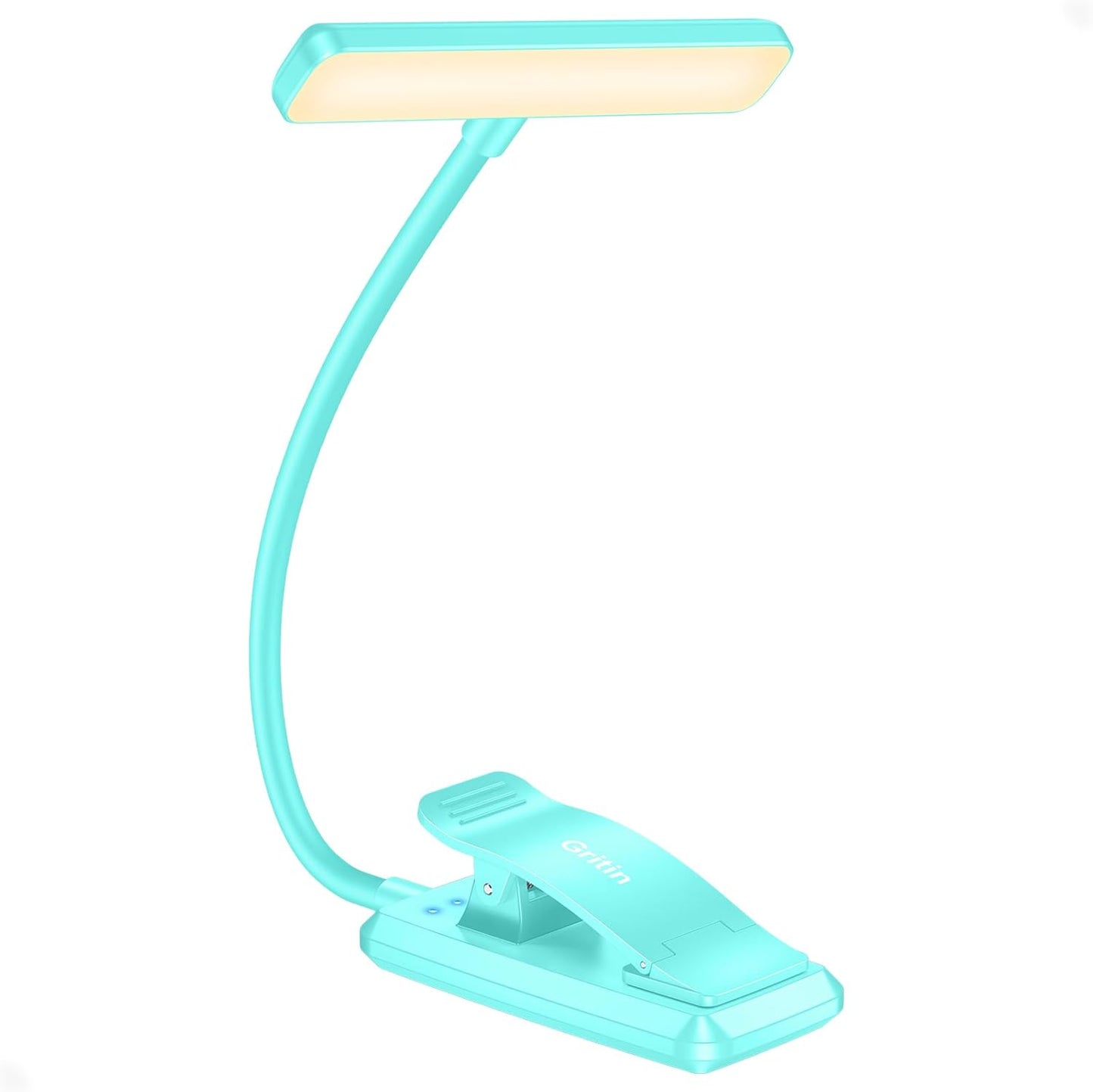 Gritin 19 LED Rechargeable Book Light for Reading in Bed with Memory Function- Eye Caring 3 Color Temperatures,Stepless Dimming Brightness,90 Hrs Runtime Lightweight Clip on Light for Book Lovers