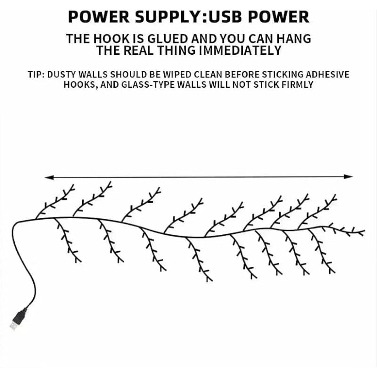 Cherry LED Tree Branch Lights for Wall, Cherry Blossom Willow Vine Twig Decor Garland with 48 LED Lights and Remote,8 Lighting Modes,Christmas Decorations Indoor for Home Wall Door Window (47inch)
