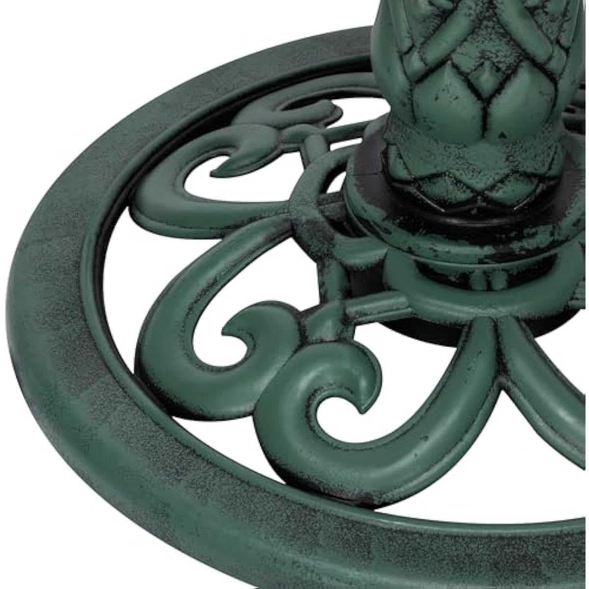 Alpine Corporation 33" Tall Outdoor Lotus Birdbath Yard Statue, Stunning Garden Accent to Attract Birds - Durable Polypropylene Construction for Patio, Deck, or Yard, Green