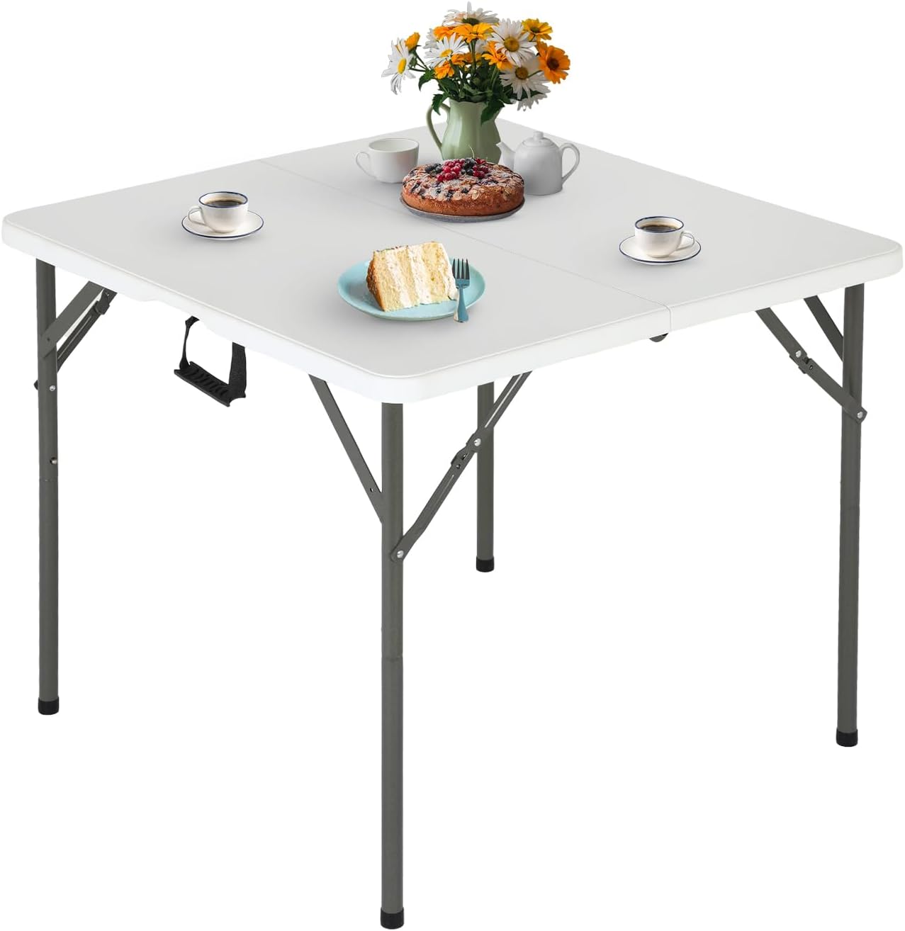 FDW Folding Half Portable Foldable Table for Parties Backyard Events (White, 6 FT 70 * 29) (White, 6 FT)