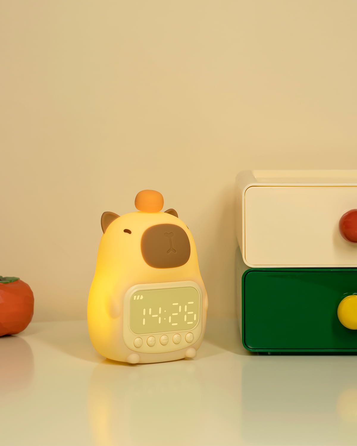 Cat Alarm Clock with Night Light for Kids with Sleep Training and Sound Machine, Rechargeable Silicone Lamp OK to Wake Clock，Cute Animal Tabletop Lamp, Perfect Sleep Companion for Boys Girls
