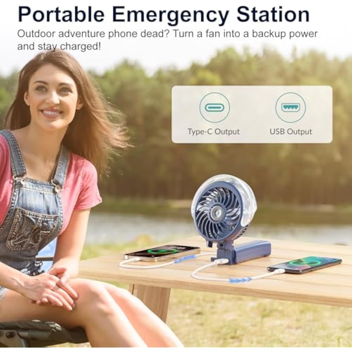 HandFan 4000mAh Upgraded Handheld Misting Fan, 50ml Water Tank, Rechargeable Personal Mister Fan Portable AC, Spray Water Mist Fans, Foldable Cooling Ice Fans for Beach Travel Disney(Royal Blue)