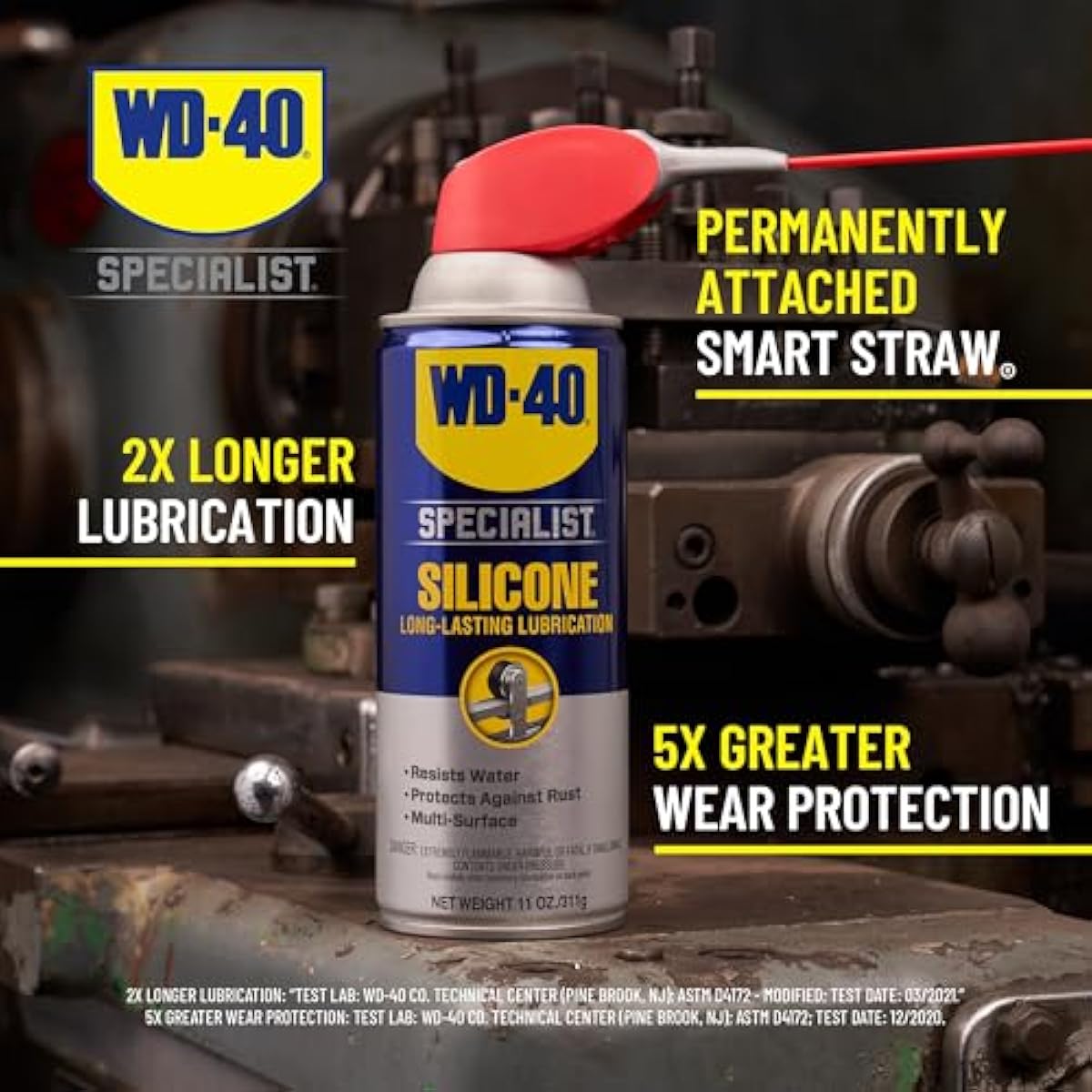 WD-40 Specialist Silicone Lubricant with SMART STRAW SPRAYS 2 WAYS, 11 OZ