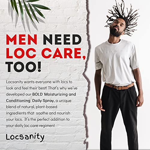 Locsanity Loc Spray BOLD Daily Moisturizing Spray for Locs, Dreadlocks - Lightweight Scalp & Hair Refresher, Natural Conditioning Spray for Dreads, Braids, Sisterlocks (8 fl oz)